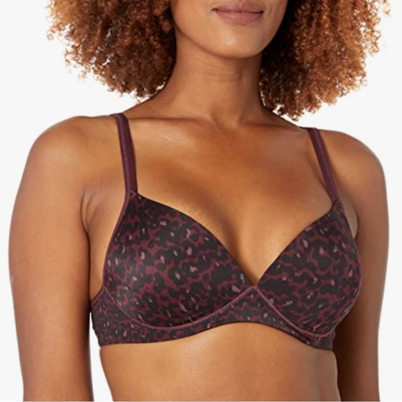 Warner's Burgundy Animal Print Bra - Picture 1 of 5